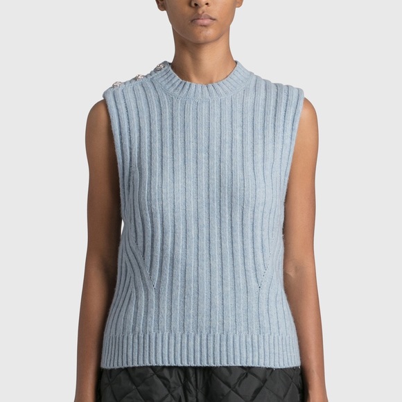 NWOT - Ganni sweater tank with crystal buttons